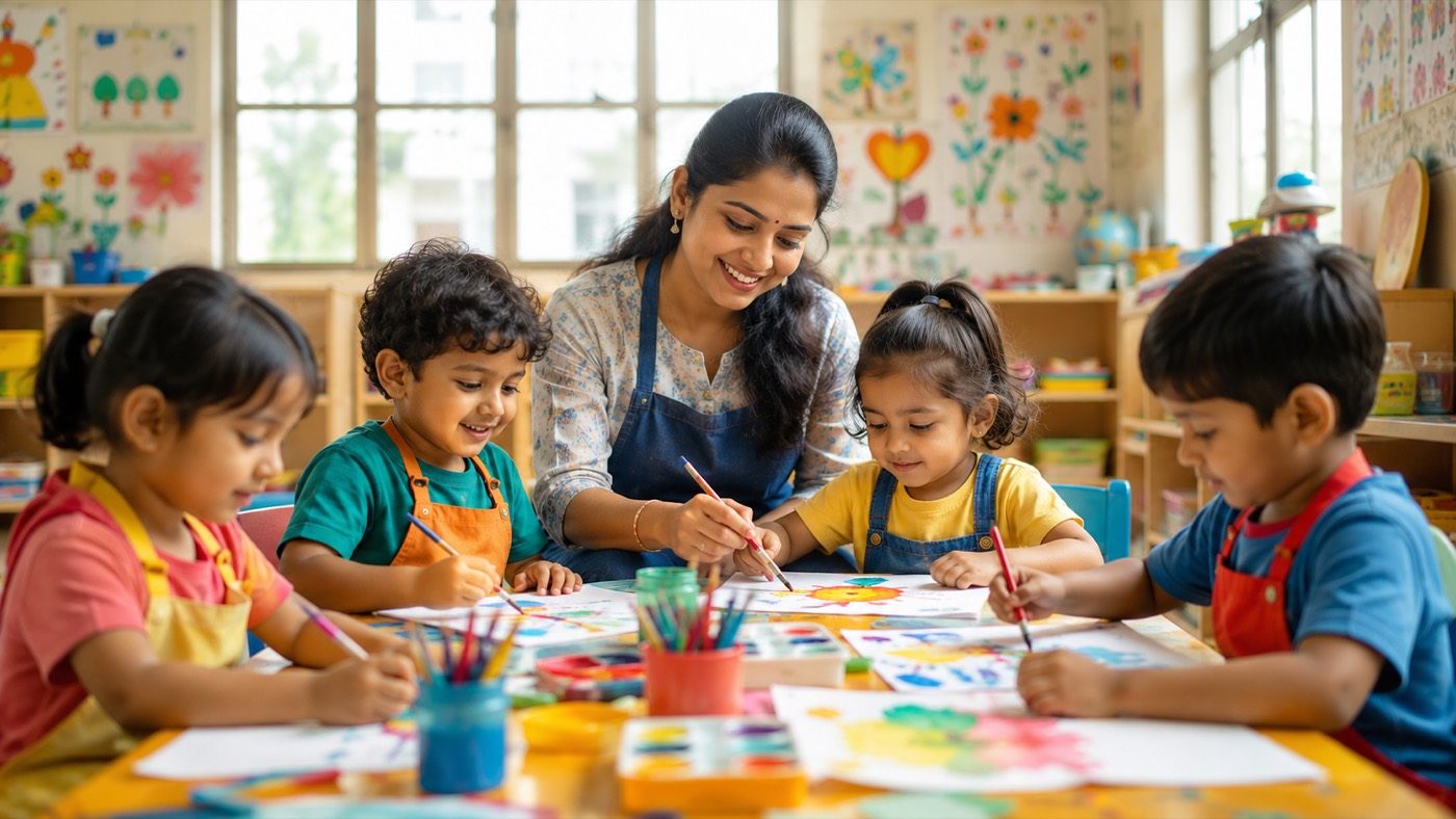 Vishu Preschool campus in Pragathi Nagar, Kukatpally